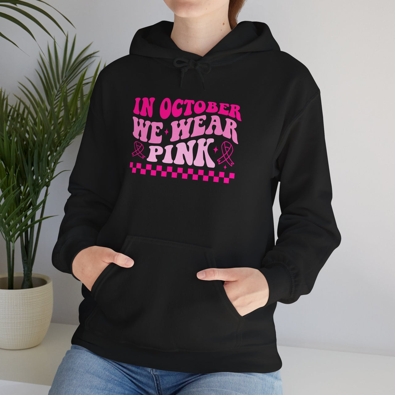 Breast Cancer Awareness Hoodie — “In October We Wear Pink” Pink Ribbon Hoodie