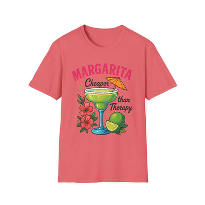Margarita Lovers T-Shirt, Cheaper than Therapy Tee, Cocktail Humor Shirt, Unisex Softstyle Tee, Perfect Gift for Parties, Summer Vibes - To Be Designs