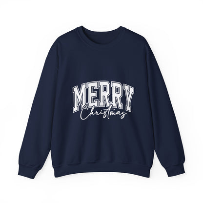 Merry Christmas Crewneck Sweatshirt – "Merry Christmas" Varsity Script Holiday Sweater