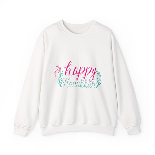 Happy Hanukkah Sweatshirt - Festive Script Holiday Crewneck