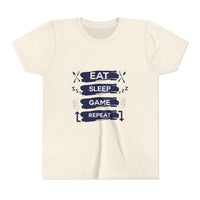Eat, Sleep, Game, Repeat Youth Gamer Tee | Eat Sleep Game Repeat | Perfect for Birthdays, Gaming Events, Casual Wear, Holidays, and Everyday Fun