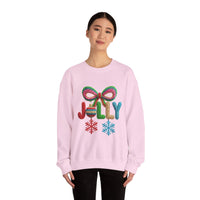 Jolly Holiday Crewneck Sweatshirt — Colorful Knit Ornament & Snowflake Christmas Sweatshirt