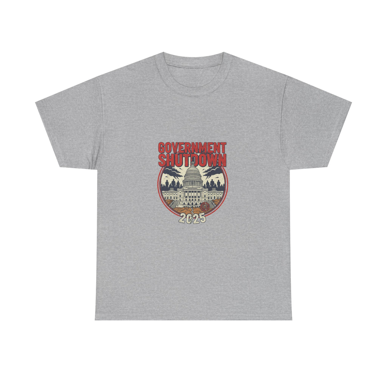Government Shutdown Unisex Heavy Cotton Tee, Casual Wear, Political Statement, Gift for Activists, Unisex Graphic Tee
