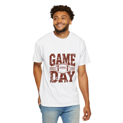 Game Day Unisex Garment-Dyed T-shirt, Football Tee, Sports Apparel, Gift for Him, Casual Wear, Tailgate Outfit, Game Night Shirt