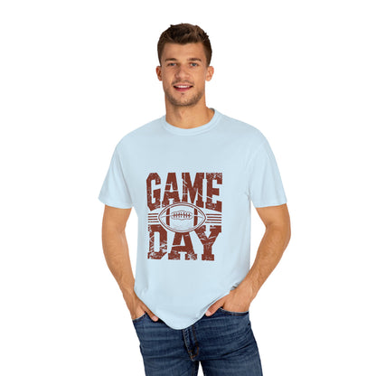 Game Day Unisex Garment-Dyed T-shirt, Football Tee, Sports Apparel, Gift for Him, Casual Wear, Tailgate Outfit, Game Night Shirt