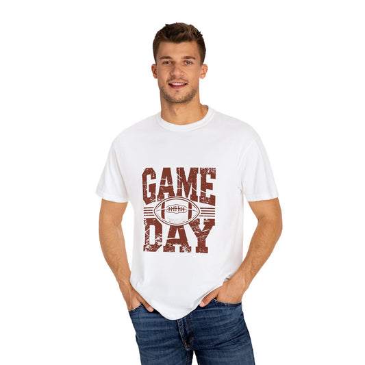 Game Day Unisex Garment-Dyed T-shirt, Football Tee, Sports Apparel, Gift for Him, Casual Wear, Tailgate Outfit, Game Night Shirt
