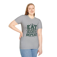 Marching Band Unisex T-Shirt - Eat Sleep March Repeat Design