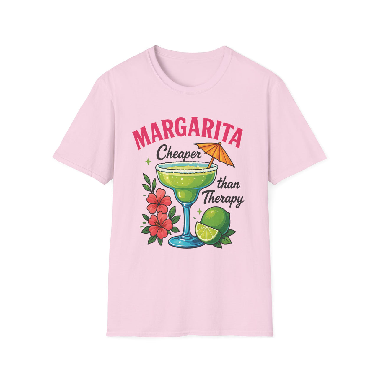 Margarita Lovers T-Shirt, Cheaper than Therapy Tee, Cocktail Humor Shirt, Unisex Softstyle Tee, Perfect Gift for Parties, Summer Vibes - To Be Designs
