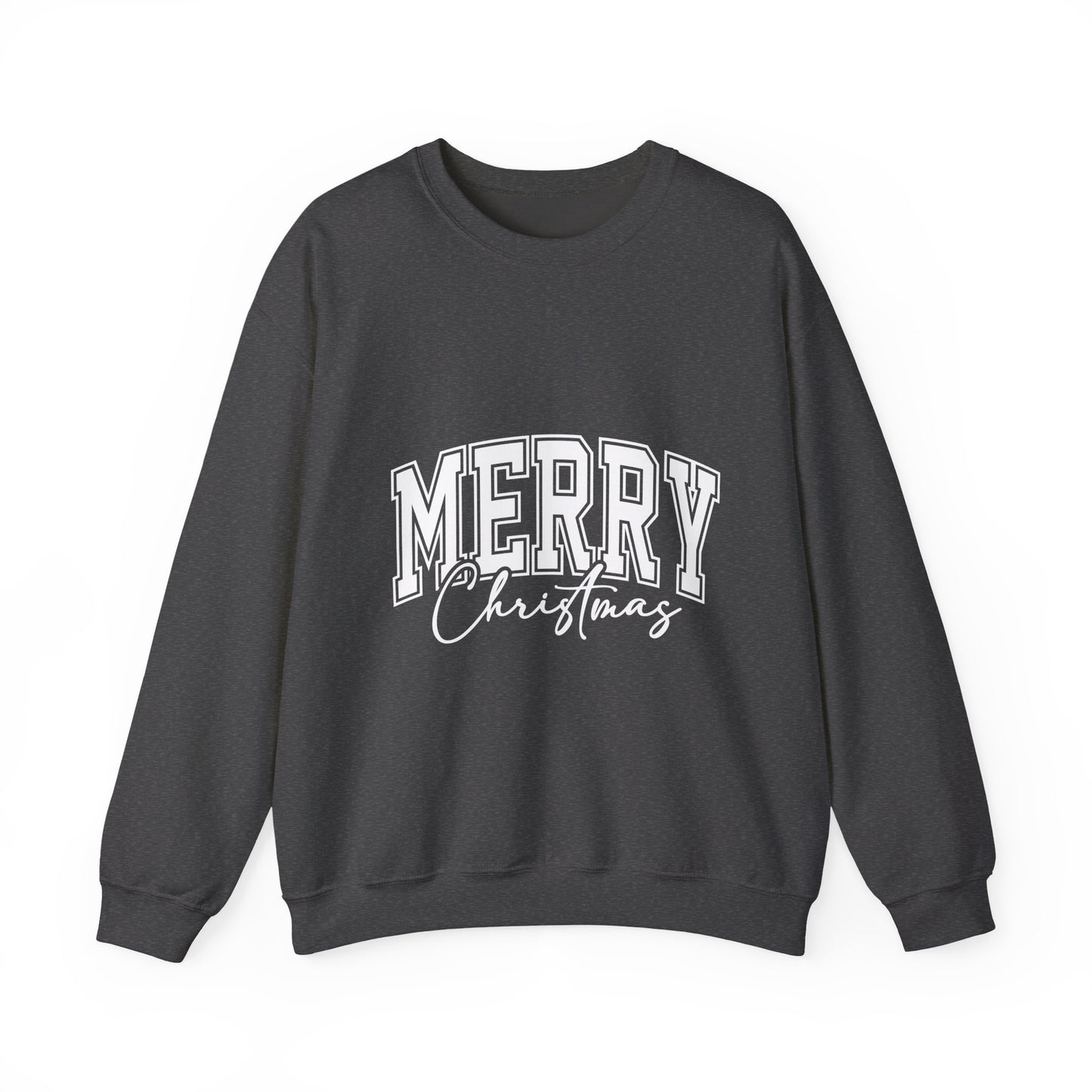 Merry Christmas Crewneck Sweatshirt – "Merry Christmas" Varsity Script Holiday Sweater