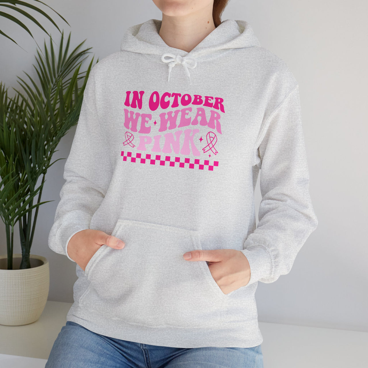 Breast Cancer Awareness Hoodie — “In October We Wear Pink” Pink Ribbon Hoodie