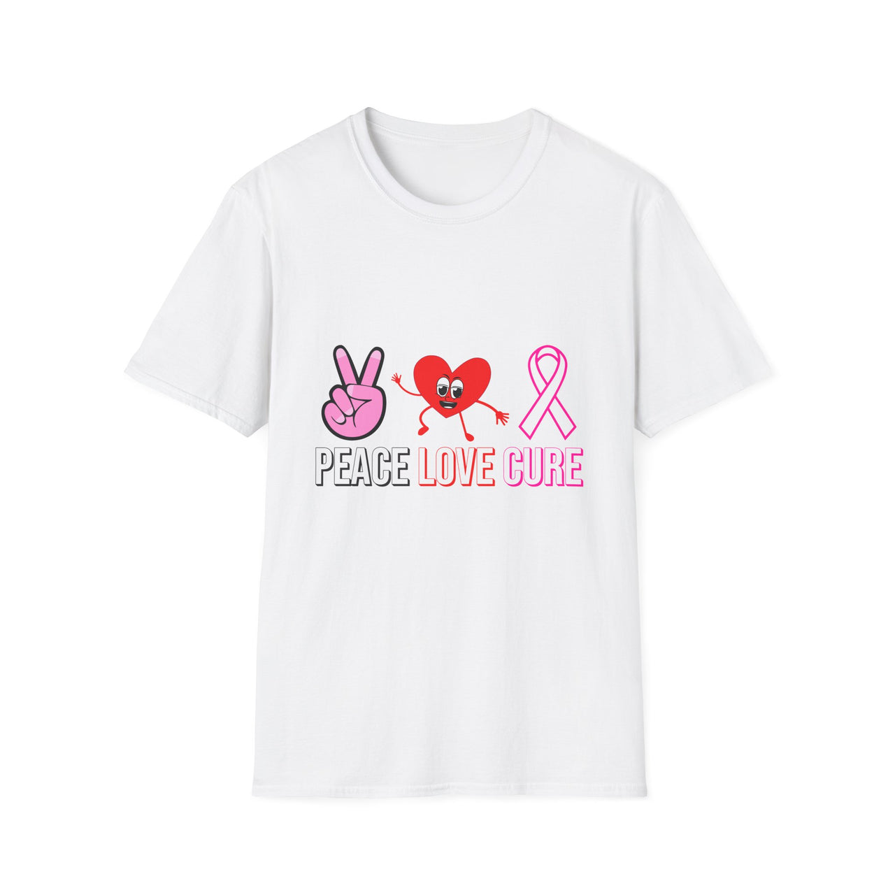 Peace Love Cure T-Shirt — Breast Cancer Awareness Tee