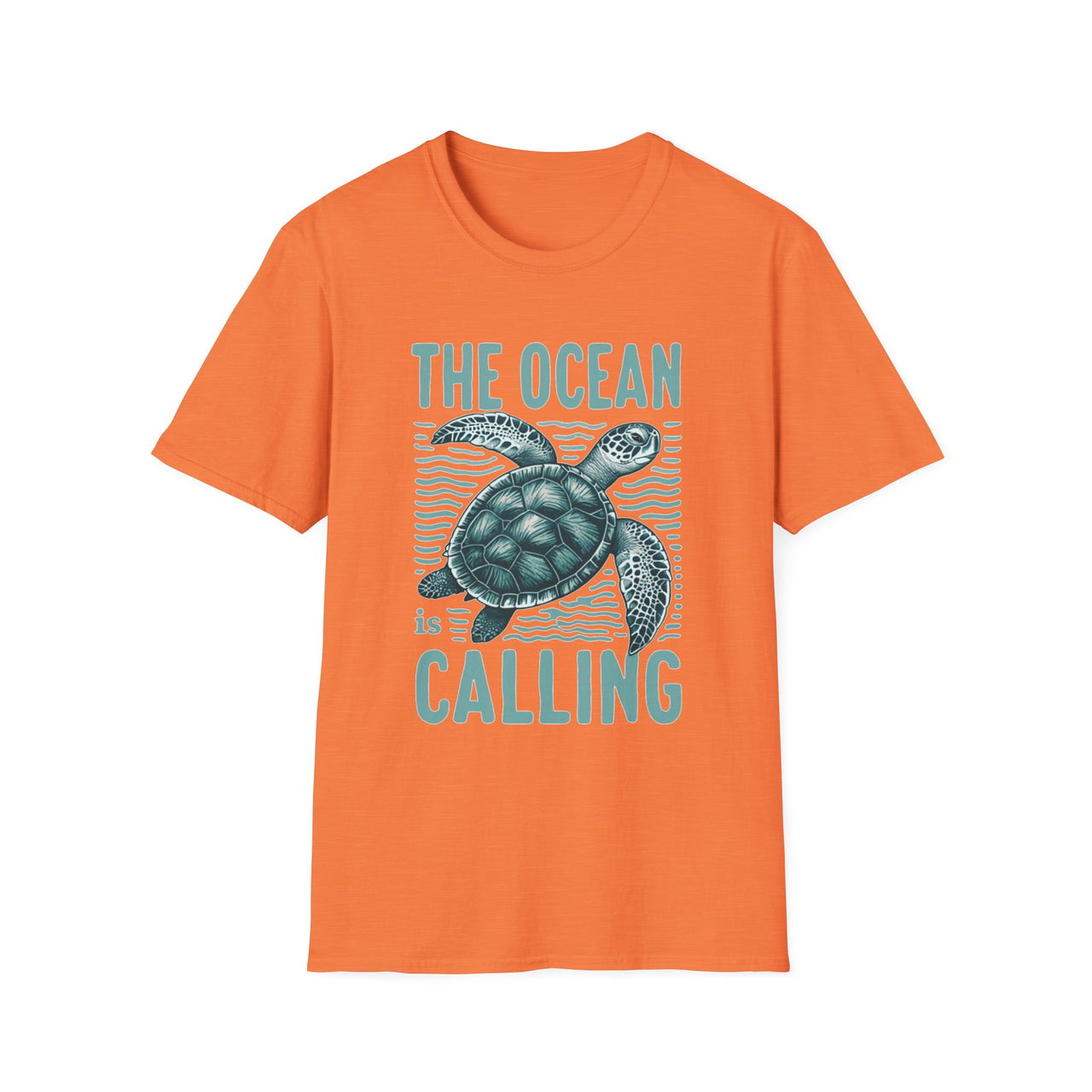 Ocean Calling Unisex Softstyle T-Shirt, Sea Turtle Tee, Beach Lover Shirt, Gift for Ocean Enthusiasts, Summer Clothing - To Be Designs