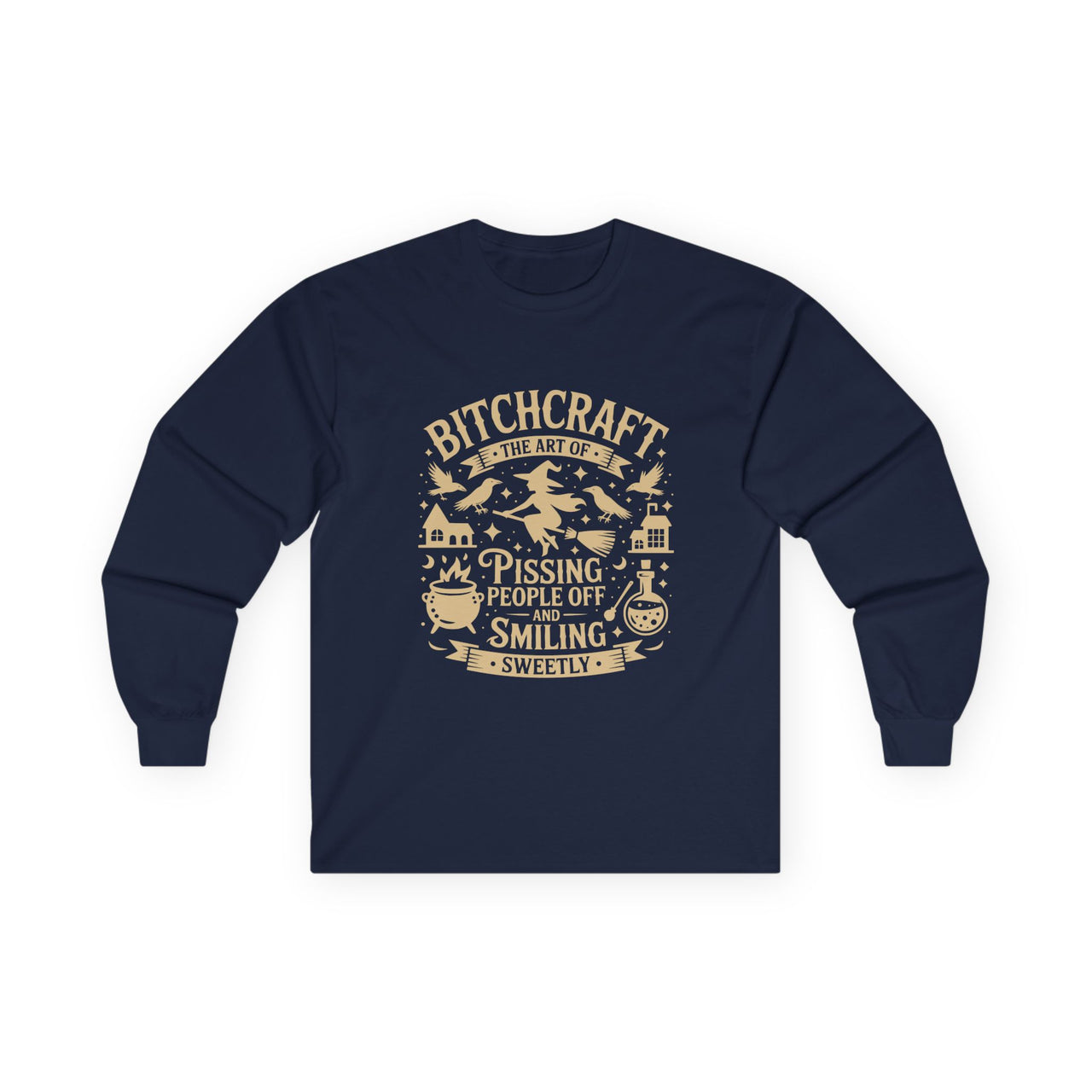 Bitchcraft Unisex Long Sleeve Tee | Funny Witchy Shirt, Gifts for Witches, Halloween Apparel, Spooky Season Wear, Casual Outfit