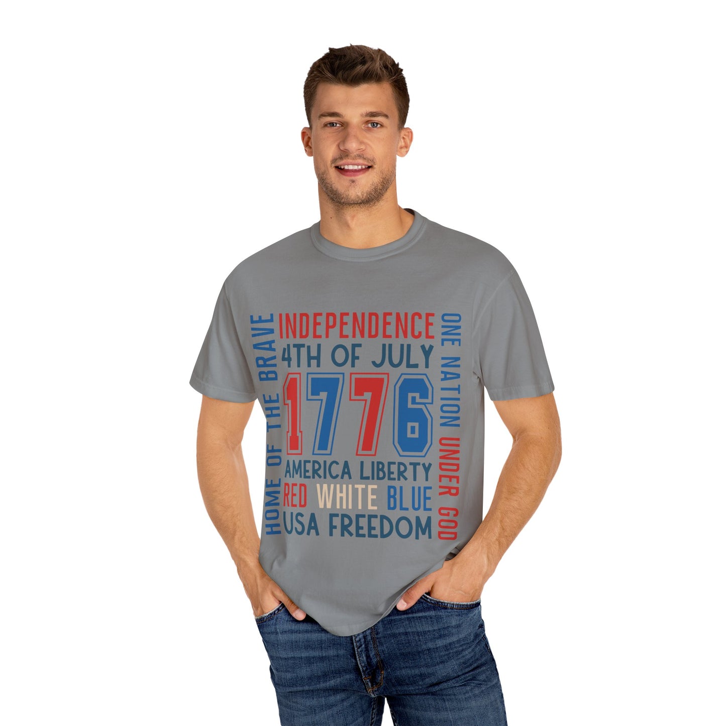 Patriotic Unisex T-Shirt - Celebrate Independence Day, Fourth of July, USA Freedom, Home of the Brave, American Pride - To Be Designs