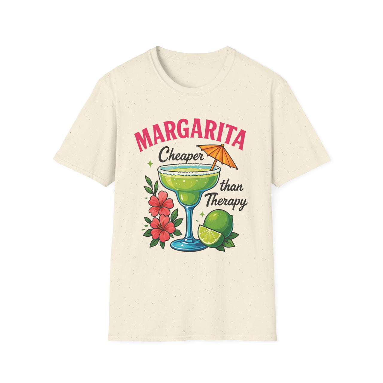 Margarita Lovers T-Shirt, Cheaper than Therapy Tee, Cocktail Humor Shirt, Unisex Softstyle Tee, Perfect Gift for Parties, Summer Vibes - To Be Designs