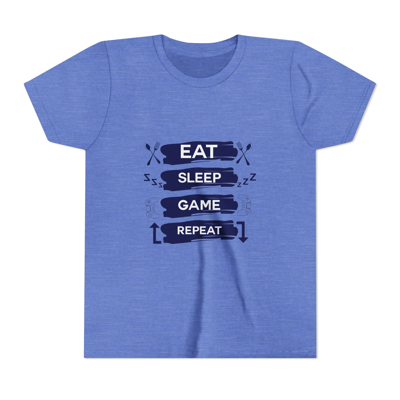 Eat, Sleep, Game, Repeat Youth Gamer Tee | Eat Sleep Game Repeat | Perfect for Birthdays, Gaming Events, Casual Wear, Holidays, and Everyday Fun