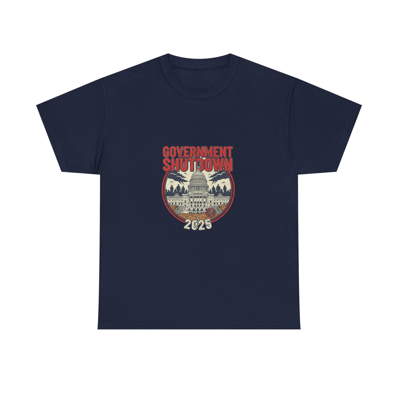 Government Shutdown Unisex Heavy Cotton Tee, Casual Wear, Political Statement, Gift for Activists, Unisex Graphic Tee