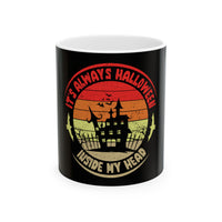 Halloween-Inspired Ceramic Mug: Perfect for October Celebrations, Spooky Decor, Gift for Goth Lovers, Coffee Mug, Tea Cup