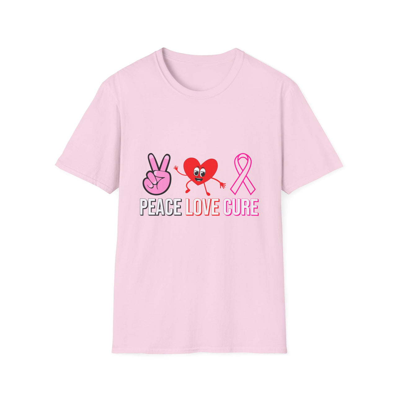 Peace Love Cure T-Shirt — Breast Cancer Awareness Tee