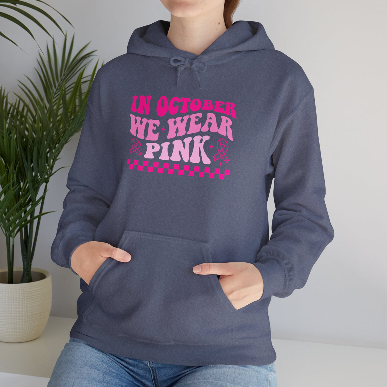 Breast Cancer Awareness Hoodie — “In October We Wear Pink” Pink Ribbon Hoodie