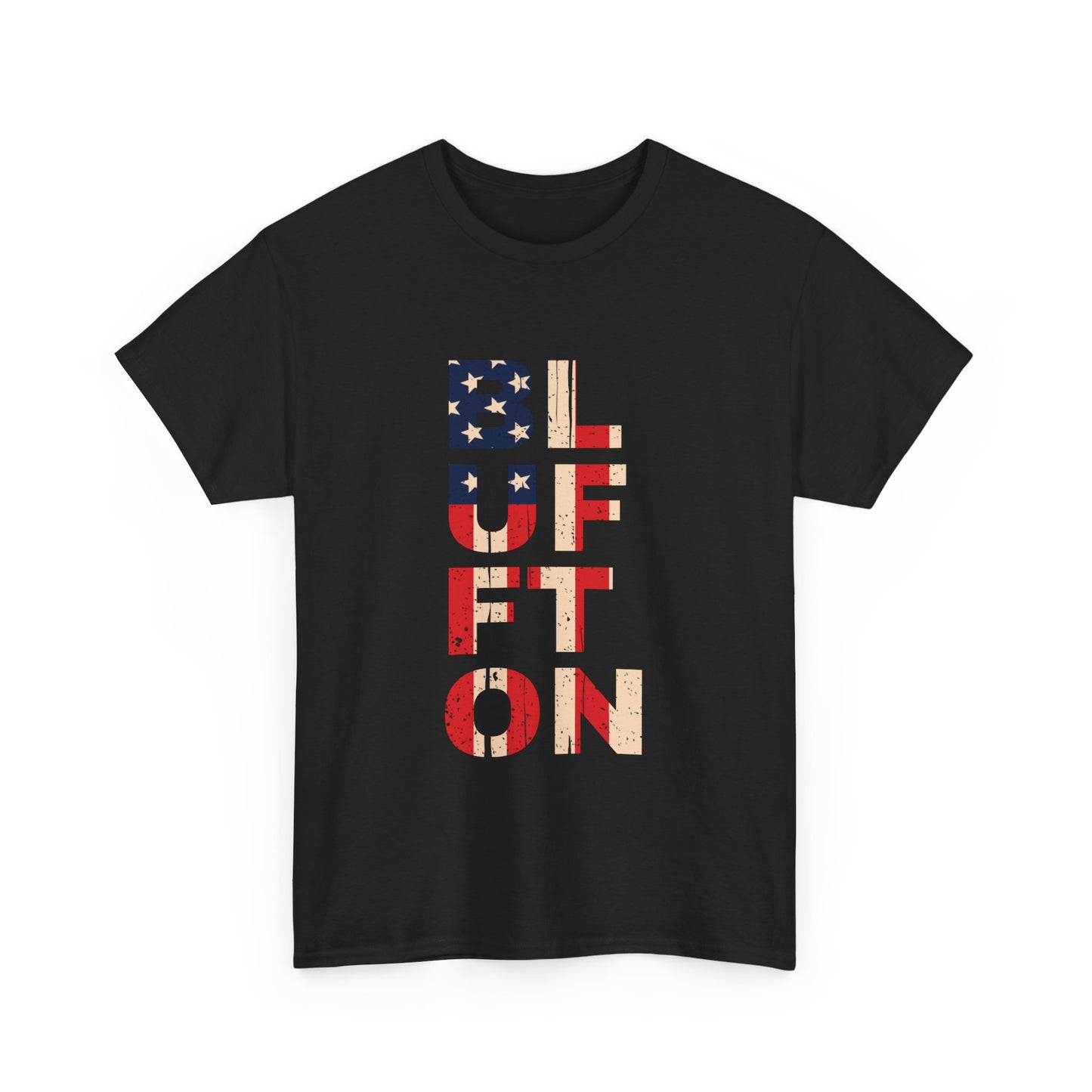 Bluffton South Carolina, Patriotic Unisex Heavy Cotton Tee, Casual Wear, Gift for Independence Day, Everyday Fashion, USA Pride Shirt