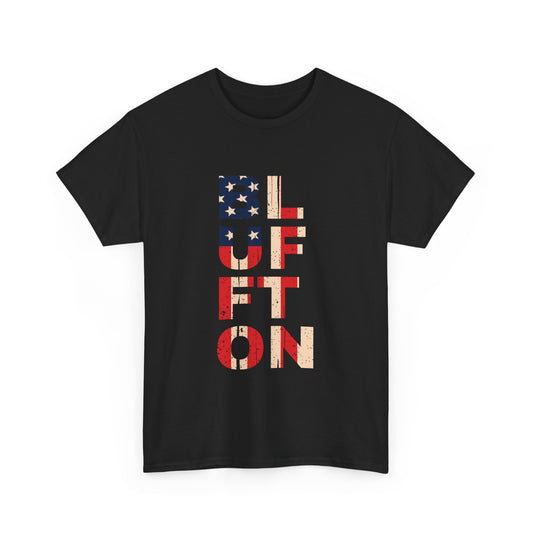 Bluffton South Carolina, Patriotic Unisex Heavy Cotton Tee, Casual Wear, Gift for Independence Day, Everyday Fashion, USA Pride Shirt