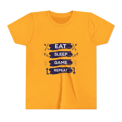 Eat, Sleep, Game, Repeat Youth Gamer Tee | Eat Sleep Game Repeat | Perfect for Birthdays, Gaming Events, Casual Wear, Holidays, and Everyday Fun