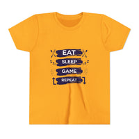 Eat, Sleep, Game, Repeat Youth Gamer Tee | Eat Sleep Game Repeat | Perfect for Birthdays, Gaming Events, Casual Wear, Holidays, and Everyday Fun