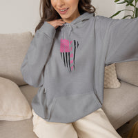 Pink and Black American Flag Graphic Hoodie