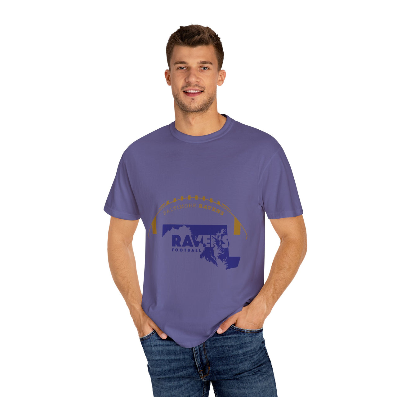 Baltimore Ravens Garment-Dyed T-Shirt - Unisex Football Fan Tee, Casual Wear, Game Day Apparel, Sports Merchandise, Birthday Gift