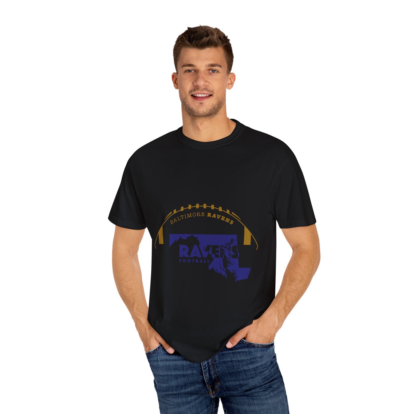 Baltimore Ravens Garment-Dyed T-Shirt - Unisex Football Fan Tee, Casual Wear, Game Day Apparel, Sports Merchandise, Birthday Gift