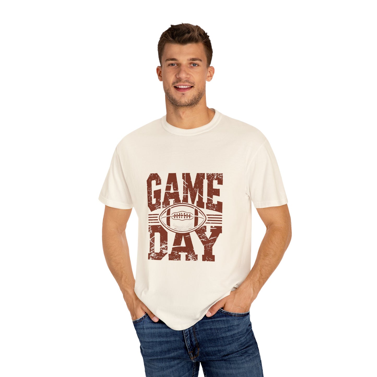 Game Day Unisex Garment-Dyed T-shirt, Football Tee, Sports Apparel, Gift for Him, Casual Wear, Tailgate Outfit, Game Night Shirt