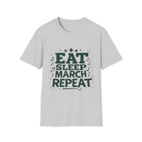 Marching Band Unisex T-Shirt - Eat Sleep March Repeat Design