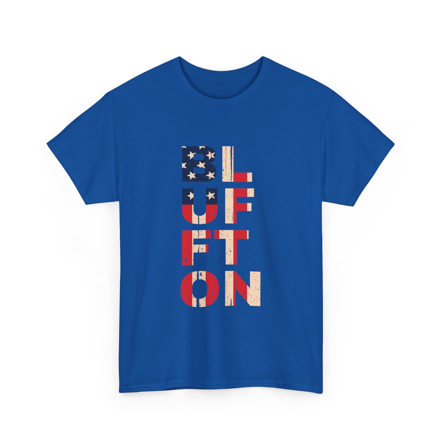 Bluffton South Carolina, Patriotic Unisex Heavy Cotton Tee, Casual Wear, Gift for Independence Day, Everyday Fashion, USA Pride Shirt