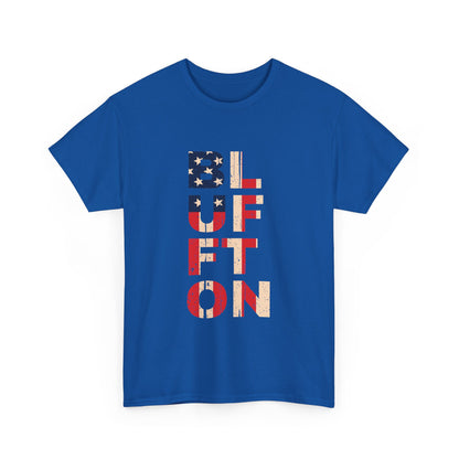 Bluffton South Carolina, Patriotic Unisex Heavy Cotton Tee, Casual Wear, Gift for Independence Day, Everyday Fashion, USA Pride Shirt