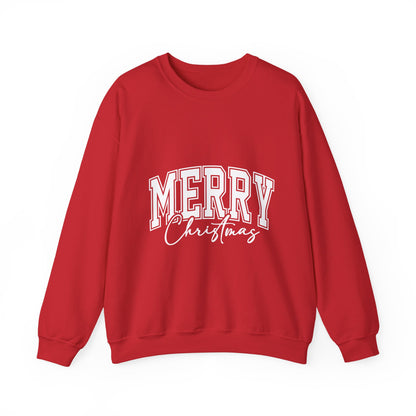 Merry Christmas Crewneck Sweatshirt – "Merry Christmas" Varsity Script Holiday Sweater