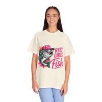 Reel Girls Fish Graphic T-Shirt, Fishing Gift for Women, Fisherwoman Tee, Summer Outfit, Fishing Lovers, Outdoor Adventure Apparel