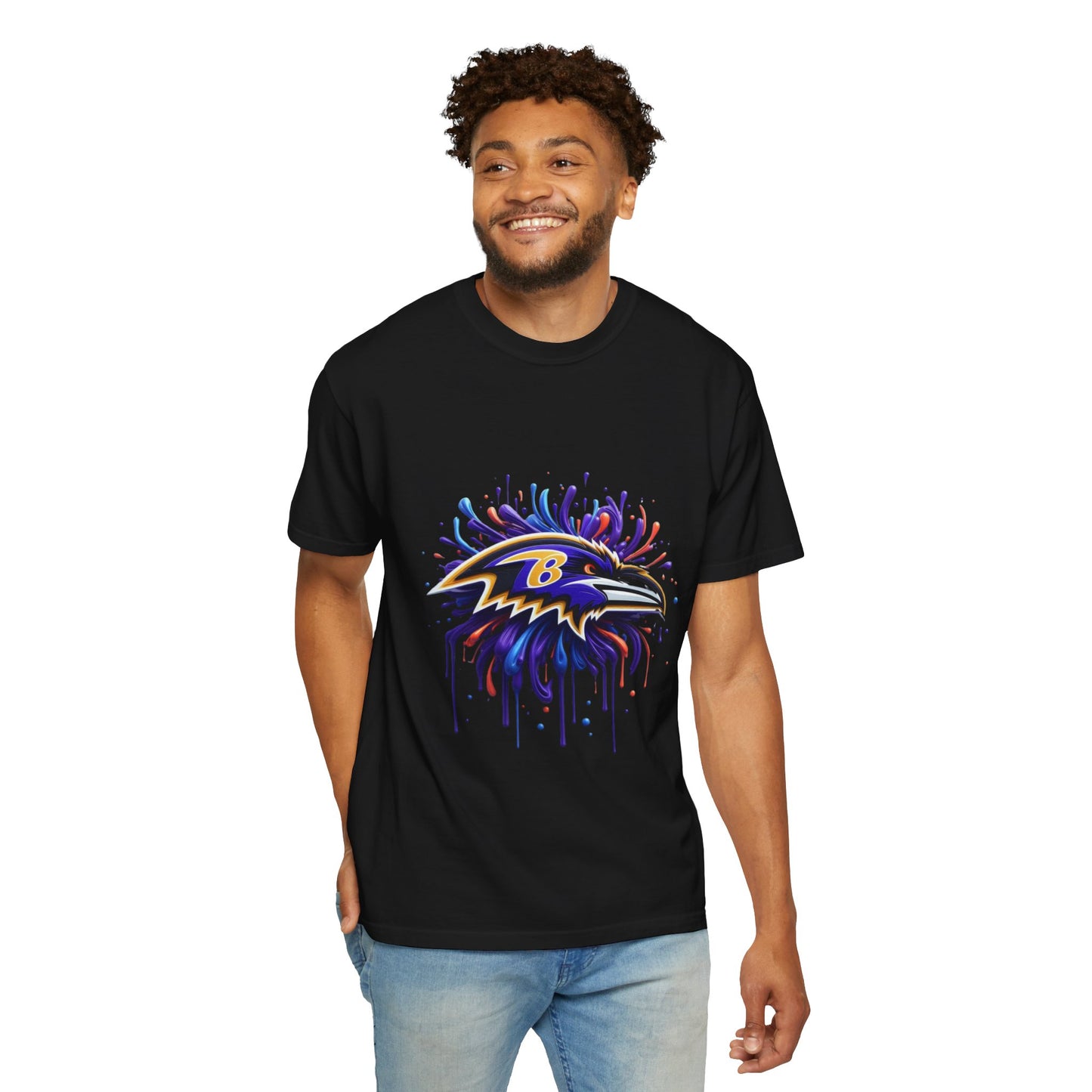 Baltimore Ravens Splatter Graphic T-Shirt, Unisex Sports Apparel, Fan Gear, Game Day Outfit, Gift for Ravens Fans