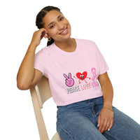 Peace Love Cure T-Shirt — Breast Cancer Awareness Tee