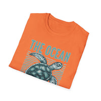 Ocean Calling Unisex Softstyle T-Shirt, Sea Turtle Tee, Beach Lover Shirt, Gift for Ocean Enthusiasts, Summer Clothing - To Be Designs