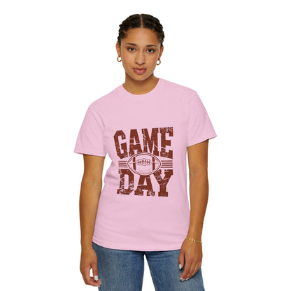Game Day Unisex Garment-Dyed T-shirt, Football Tee, Sports Apparel, Gift for Him, Casual Wear, Tailgate Outfit, Game Night Shirt