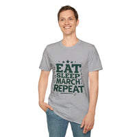 Marching Band Unisex T-Shirt - Eat Sleep March Repeat Design