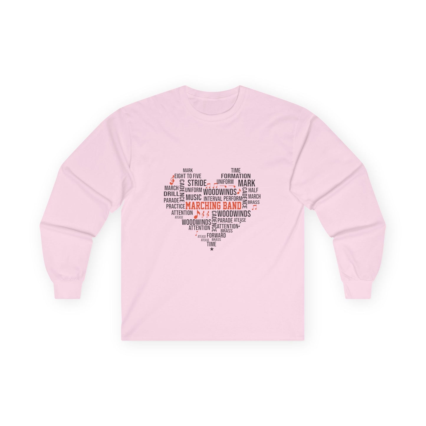 Long Sleeve Tee - Heart of a Marching Band Design - To Be Designs