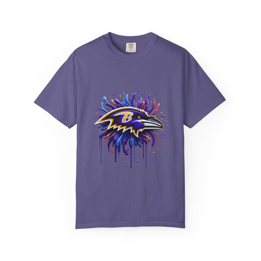 Baltimore Ravens Splatter Graphic T-Shirt, Unisex Sports Apparel, Fan Gear, Game Day Outfit, Gift for Ravens Fans