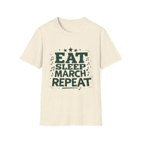 Marching Band Unisex T-Shirt - Eat Sleep March Repeat Design