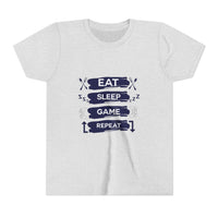 Eat, Sleep, Game, Repeat Youth Gamer Tee | Eat Sleep Game Repeat | Perfect for Birthdays, Gaming Events, Casual Wear, Holidays, and Everyday Fun