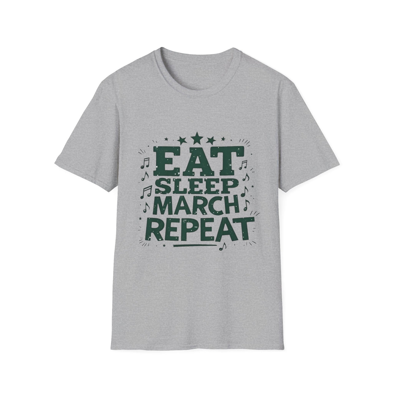 Marching Band Unisex T-Shirt - Eat Sleep March Repeat Design