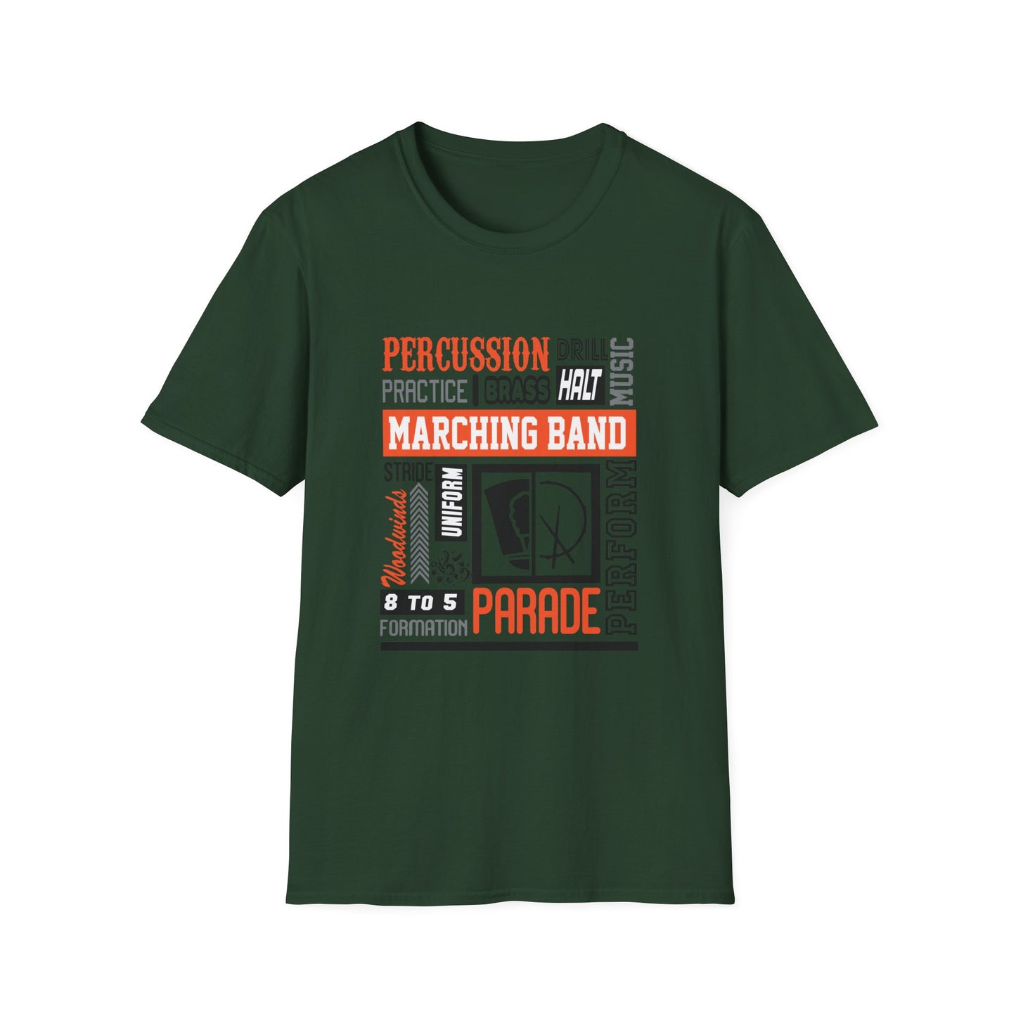 Marching Band Unisex Softstyle T-Shirt, Music Lover Tee, Drum Corps Apparel, Band Performance Shirt, Gift for Musicians, Marching [...] - To Be Designs