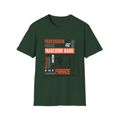 Marching Band Unisex Softstyle T-Shirt, Music Lover Tee, Drum Corps Apparel, Band Performance Shirt, Gift for Musicians, Marching [...] - To Be Designs
