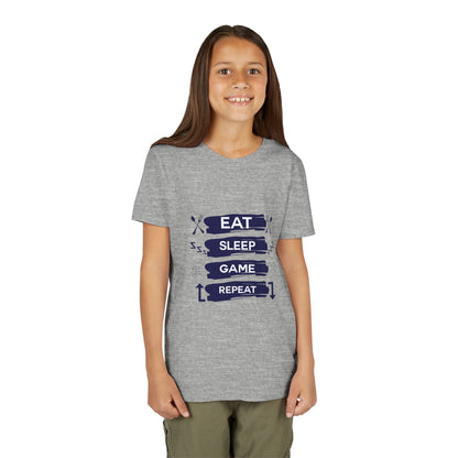 Eat, Sleep, Game, Repeat Youth Gamer Tee | Eat Sleep Game Repeat | Perfect for Birthdays, Gaming Events, Casual Wear, Holidays, and Everyday Fun